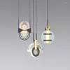 Hängslampor italienska ljuskronan nordisk kreativ konst mode personlighet designer led färgad glas liten lampa för sovrum matsal