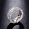 2023 Top Sell Wedding Rings Luxury Jewelry 925 Sterling Silver Flum Full Pave White 5A Cubic Zircon CZ Diamond 파티 여성 약혼 밴드 반지 선물