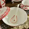 Dijkartikelen Karakteristiek Design Red Bone Porselein servies Set 58 van 43 Coffee 15