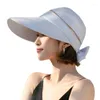 Wide Brim Hats For Women Zip-Off Summer Open Top Protections Visors Hat 57BD