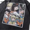 T-shirts pour hommes Harajuku Vintage Tshirt Streetwear Japonais Anime Cartoon Girl Print T-shirt à manches courtes lavé 2023 Hommes Casual Loose Tee Tops T230512