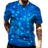 Camisetas masculinas 2023 Moda de verão CHIP ELETRONS 3D T-shirt Placa de circuito Cool Tshirt Men Women Harajuku Streetwear Tops superdimensionados
