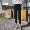 Pantalones de mujer 2023, pantalones de traje ajustados Vintage para primavera y verano para mujer, pantalones rectos de cintura alta para mujer, pantalones bombachos informales sólidos D621