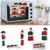 Рождественские украшения T84E 3 ПК, холодильник, покрытие ручки Санта-Клаус Микроволновая печь против годичных перчаток.