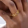 Wedding Rings Creative Stackable Ring roestvrij staal voor vrouwen mannen punk eenvoudige Cubaanse kettingvorm geschenken Bague Femmewedding