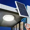 Luz de teto solar de jardim solar 50W 100W 150W 200W Lâmpada interna com fio de 5m, controle remoto, anoitecer para amanhecer, tempo, diminuição, corredor, varanda, cabine, trailer, emergência, acampamento