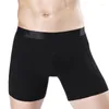 Underbyxor högkvalitativ lång benboxare shorts trosor män sport bomull elastisk underkläder stor storlek män sexiga boxarehorts cueca