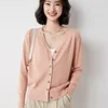 Dames Knits Cardigan Sweater Sweater Candy Colors Autumn Spring Koreaanse modestijl gebreide V Neck Solid For Women Casual Office Lady