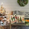 Kissen Frohe Weihnachten Nussknacker Deko Überwurf 4er Set Weihnachtsbaum Cartoon Holzsoldat Spielzeug Veranda Terrasse Home Decor