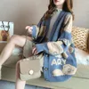 Women's Knits 2023 Autumn Ladies Sweater Cardigan Button Down Long Sleeve Kawaii For Women Bear Letter Pattern Cute Loose Knit Coat