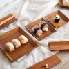 Flatware Sets Sushi Dumplings Square Cake Fruit Nut Wooden Plate Wholesale Nordic Eco-Friendly Wood