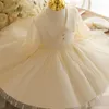 Girl Dresses Champagne Formal Born Clothes 1st Birthday Christening Dress For Baby Lace Party Princess Girls Wedding Frocks