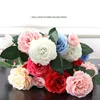 Home Decoration flowers 3heads Roses Peony Imitation Flowers for Home Decoration Wedding Wall Artificial FlowersLT420