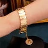 Charm Armband Ottoman Turkish Totem Chain Armband Plating Gold Luxury Coin Cuff Bangles For Bridal Ethnic Bijoux 230511