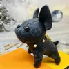 Designer Keychain High Quality French Bulldog Bag Pendant Dog Car Interior Decoration Leather Wholesale Volume Large Discount0D2E