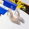 New Aquazzura Sandals مصممي عالية الكعب النساء الكعب الكعب حفل الزفاف حذاء حذاء كعب مثير الحزام الصندل 35-42