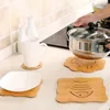 Table Mats Creative Mat Cute Wooden Cartoon Heat Insulation Pad Non-slip Pot Tea Bowl Anti-scalding Casserole 4pc/lot