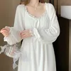 Women's Sleepwear Cotton Nightgowns for Women New Long Sleeve Night Dress Large Size Loose White Nightdress Ladie's Casual Nightwear Nightshirt P230511