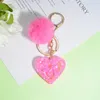 Keychains Heart Pompom Letter Glitter Glitter Glitter A-Z Iniciais