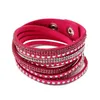 Kette 9 Farben Frauen Fl Strass Cooles Leder Wrap Armband Manschette Punk Armband Armreifen Fit Party Geschenk Wickeln Druckknopf Dhgarden Dhzjs