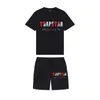 メンズジャージブランド TRAPSTAR 紳士服 Tシャツトラックスーツセット原宿トップス Tシャツ面白いヒップホップカラー T シャツビーチカジュアルショーツセット 230511