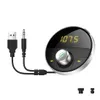 Kit per auto Bluetooth Aux Hands 3.5Mm Jack O Lettore Mp3 Trasmettitore Fm wireless Altoparlante Drop Delivery Cellulari Motociclette Elettronica Dhhzg