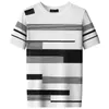 メンズTシャツ夏の男性ストライプトップティーアイスシルククイックドライスリムTシャツニット通気性トップティーファッションOネックTシャツS36 230512