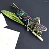 Broches charme shinestone Grasshopper Mulheres homens Metal Green Pin Pin Lovely Insets Party Banquet Weddings Brooch Gifts