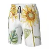 Men's Shorts Men's Beach Swim Surfing Maillot De Bain Watercolor Sunflower Sport Board Quick Dry Swimwear