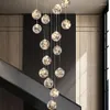 Kronleuchter Moderne Glaskugel Led Kronleuchter Beleuchtung Treppen Loft Sternenlampe Wohnzimmer Esszimmer Dekor Hängende Lichtleuchte