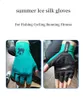 Sports Gloves Summer Ice Silk Gloves Sunscreen Half Finger Gloves Fishing Riding Gloves Breathable Shock Absorption Sports Fitness Gloves P230516