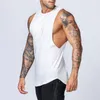 Mens Tank Tops Cotton Workout Gym Top Muscle Sleeveless Sportswear Shirt Stringer Fashion Clothing Bodybuilding Singlets Fitness Vest tide