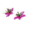 Boucles d'Oreilles Tempérament Fleur Acrylique Perlée Tissée à la Main Pour Femme Accessoires de Fête