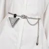 Cintos Mini Bolsa de cintura do triângulo para moedas Chave Mulheres 2023 Bling Strass Metal Belt Ajuste Chain Chain Chave