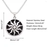 Pendant Necklaces Sun Ray Necklace Stainless Steel Non Tarnish Double Sided Exquisite Patterns Nezha Wind Fire Wheel