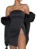 Casual Dresses Women Sexy Off Shoulder Mini Dress Puff Long Sleeve Club BodyCon Party Clubwear