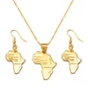Necklace Earrings Set Anniyo (2 Colors) Africa Map Jewelry Necklaces For Woman Ethiopian Nigeria Sudan Congo Birthday Goods #002306S