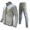 Gym Clothing 2023 Polyester Man Sportswear Suit 2 Pcs Tech Solid Color Men Tracksuit With Hoodie And Pant Yoga Training