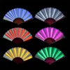 50Pcs Led Glow Up Folding Fan Luminous Stage Show Cosplay Props Fans Fluorescent Party Holiday Gifts Dance Decoration