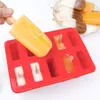 Glassverktyg Upors matklass Popsicle Silicone Forms 4/10 Cavity Hemmased Kitchen Silicone Popsicle Mold BPA Free Frozen Ice Pop Cream Maker 230512