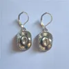 Backs Boucles d'oreilles Cowboy Lever Back Earring Dainty Charm Drop Minimalist Jewelry Antique Silver Color Gothic