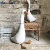 Pluche poppen schattige katoenen gans gevulde speelgoed dierbaby bijbehorende poppen pluche comfort poppen zacht kussen -kussen -Noordse home decor accessoires 230511