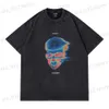 Men's T-Shirts Washed Retro Skull Head Letter Short Sleeve Men's Top Tees Round Neck Loose Casual Summer Tshirts Unisex Oversize Hip Hop Tanks T230512