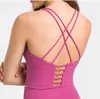 Yoga Energy Bra Shoulder Strap Cross Back Align Tank Sports Gym Clothes Women Underwears Backless fashion Fiess Vest Small Sling Padded Tops