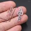 Charms 8pcs Handgemaakte email Treble Symbool Connector Diy Charm Hip Hop Bracelet oorbellen Sieraden Crafts Metal Accessoires 25 10mm P437