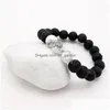 Бисерский модный 10 -миллиметровый черный лава -каменные браслеты чакра исцеляет браслет йоги для женщин для женщин растягивание тигровых глаз, еврейка дхгарден дххи