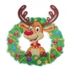 Kerstdecoraties krans 5d diamant diy slinger hangende ornamenten voordeur muur vrolijk voor het jaar