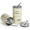 12oz /20oz Coffee Cups With Straw Lid Tumbler Double Wall Stainless Steel Insulated Beer Drinking Cup
