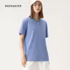 Damskie koszulki Moinwater Women Solid Cotton T koszule żeńskie ciemnozielone ponadwymiarowe miękkie koszulki miękkie unisex z krótkim rękawem letnie topy MT2301 230511