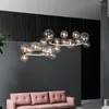 Lustres de estilo nórdico bola de vidro molecular lustre lustre criativo arte mágica feijão dininroom quarto de cozinha decoração de decoração de luminária